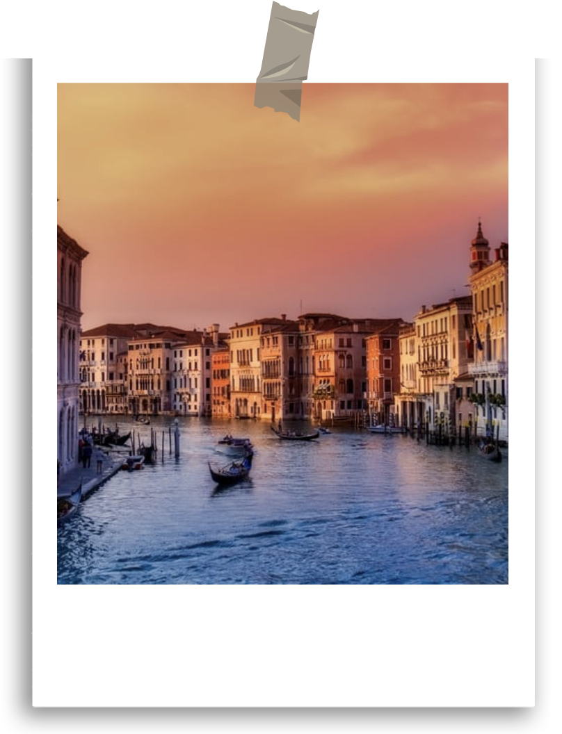 polaroid photo of Venice Italy